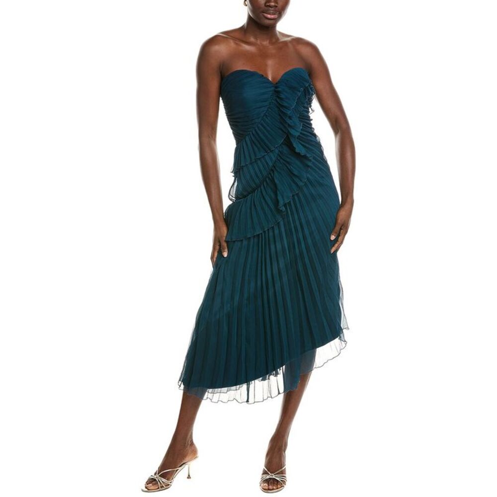 Amur Womens Caitlyn Midi Dress, Blue